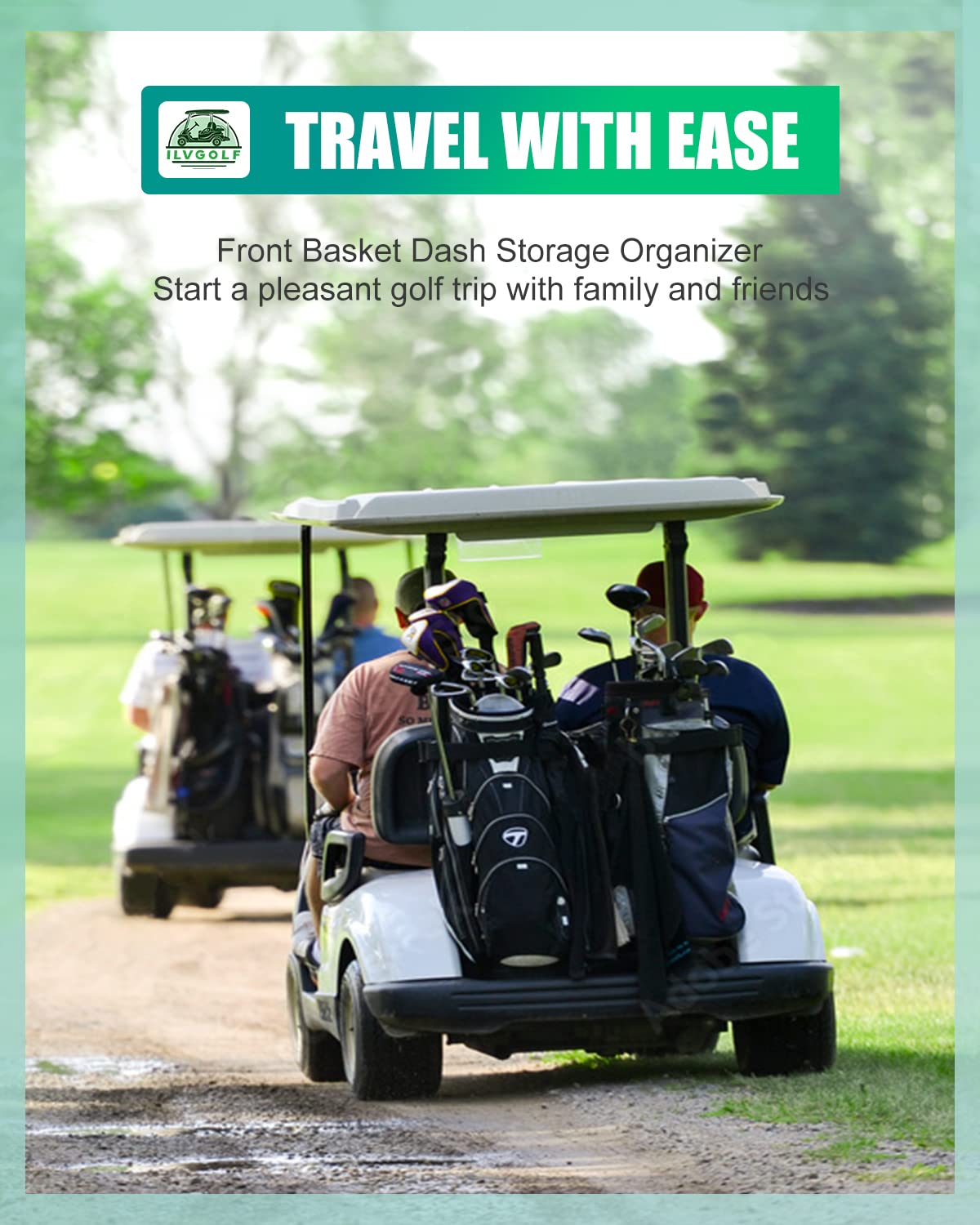 Heavy Duty Steel Mesh Front Basket for EZGO TXT Golf Cart - Black Storage Organizer with Mounting Brackets | Perfect for Golf Gear, Coolers & Accessories | Golf Course & Outdoor Use