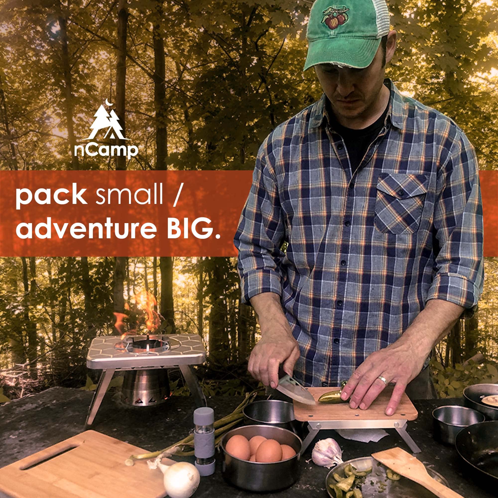 nCamp - High Pressure Propane Adapter for Camping Stoves | Isobutane to Propane Tank Converter | Heavy Duty Braided Stainless Steel Hose with Regulator (14.5 Inch) | Perfect for Outdoor Cooking, Backpacking & RV Trips