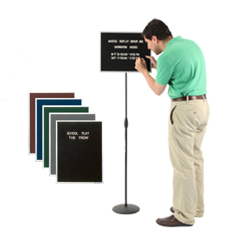 18x14 Adjustable Pedestal Letter Board with Removable Aluminum Frame - Black Felt Message Board for Home Decor, Office Signage & Wedding Displays