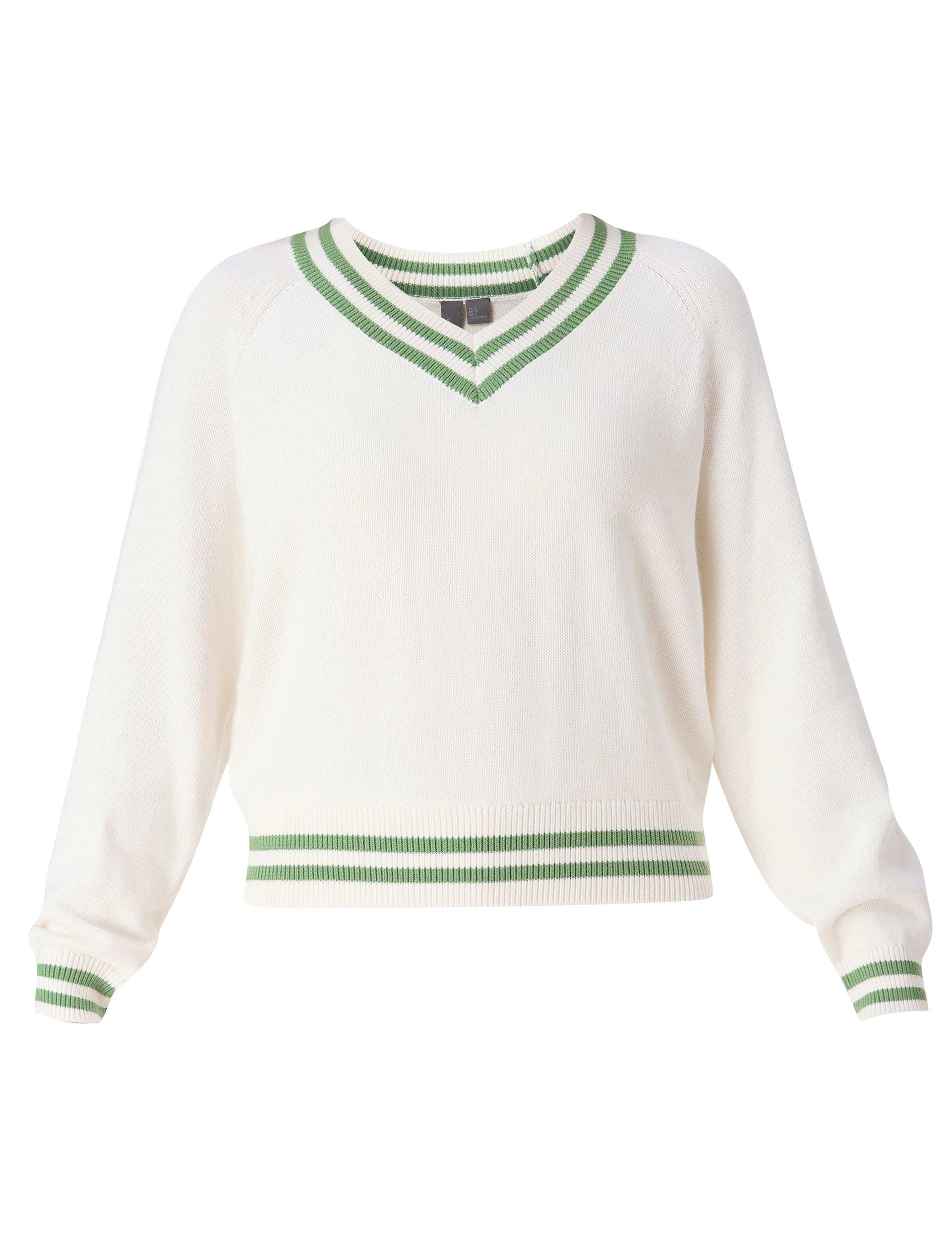 Off Court V Neck Jumper Lily White - Stylish Casual Sweater for Women | Perfect for Everyday Wear, Coffee Dates & Relaxing Weekends