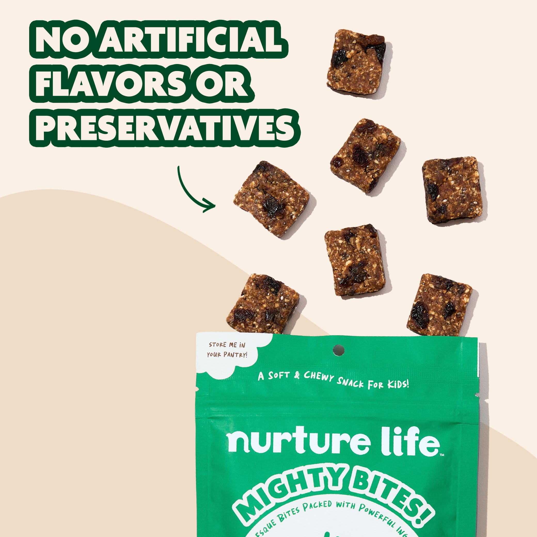 Organic Oatmeal Raisin Mighty Bites for Kids & Toddlers - High Protein, High Fiber, Low Sugar Healthy Snacks - Plant-Based Small Size Bites - Perfect for Lunchboxes, After-School Snacks & On-the-Go Nutrition (1 Pack, 15 Bites)