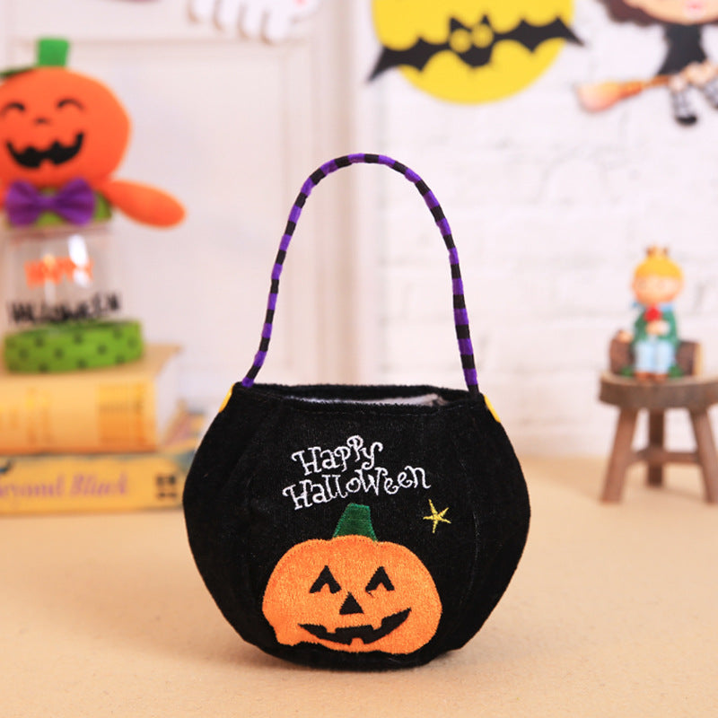 Halloween Pumpkin Tote Bag - Reusable Grocery Shopping Bag for Trick or Treat, Fall Festival & Seasonal Decor