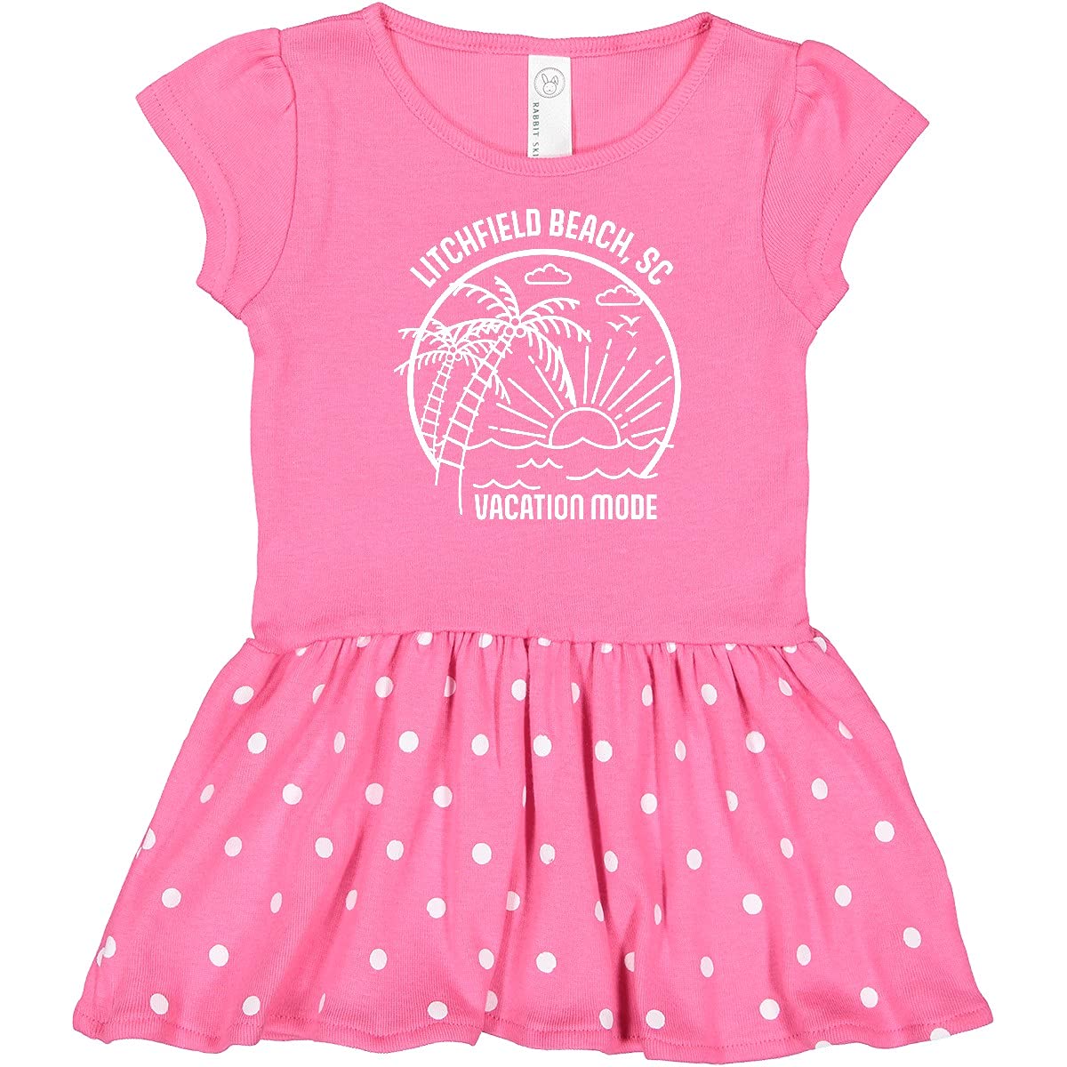 Inktastic Summer Vacation Mode Litchfield Beach South Carolina Infant Dress - Cute Baby Girl Outfit for Beach Holidays, Family Photos & Summer Travel
