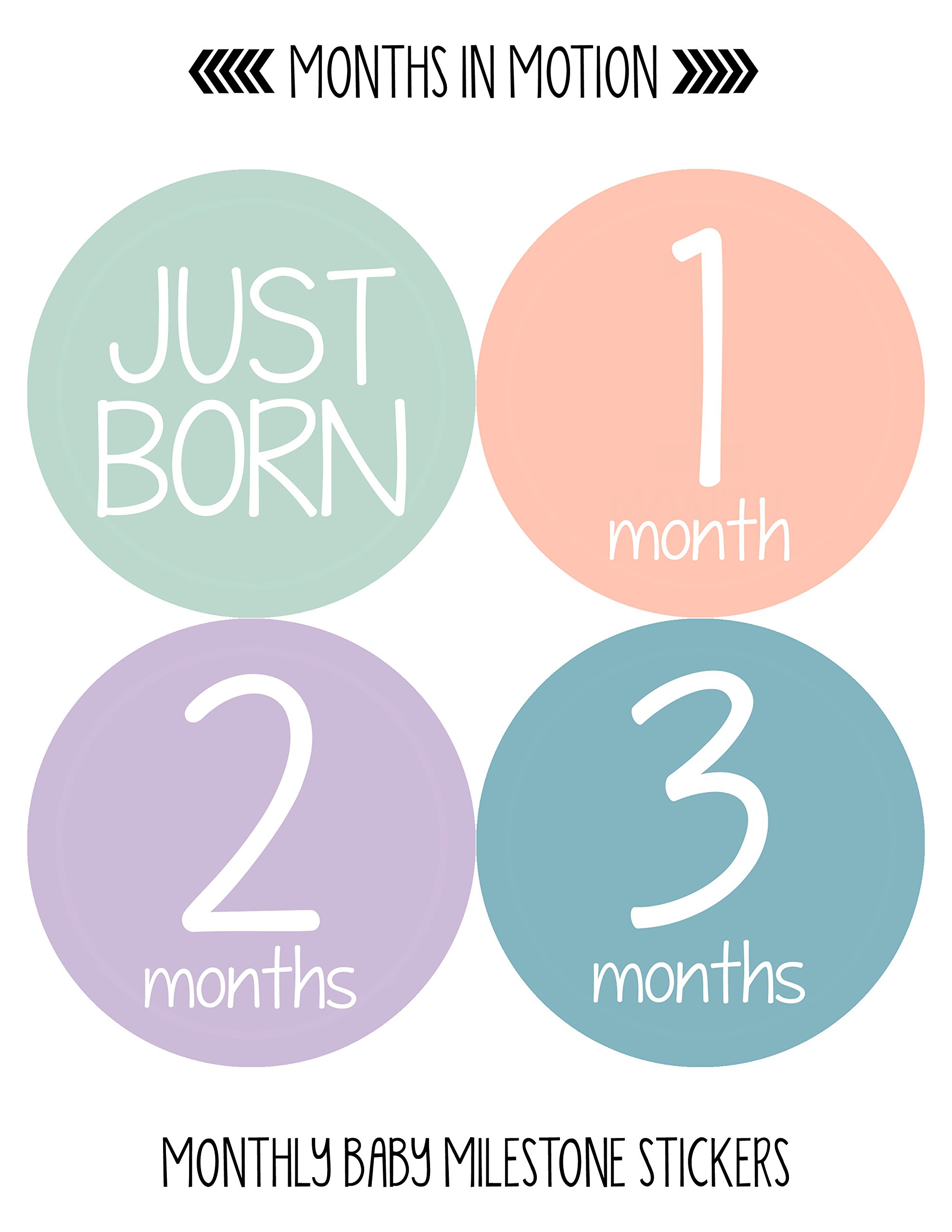 Baby Milestone Stickers for Newborn Girls - 20-Pack Monthly Growth Tracking Decals - Perfect for Baby Photo Shoots, Scrapbooking & Memory Keepsakes