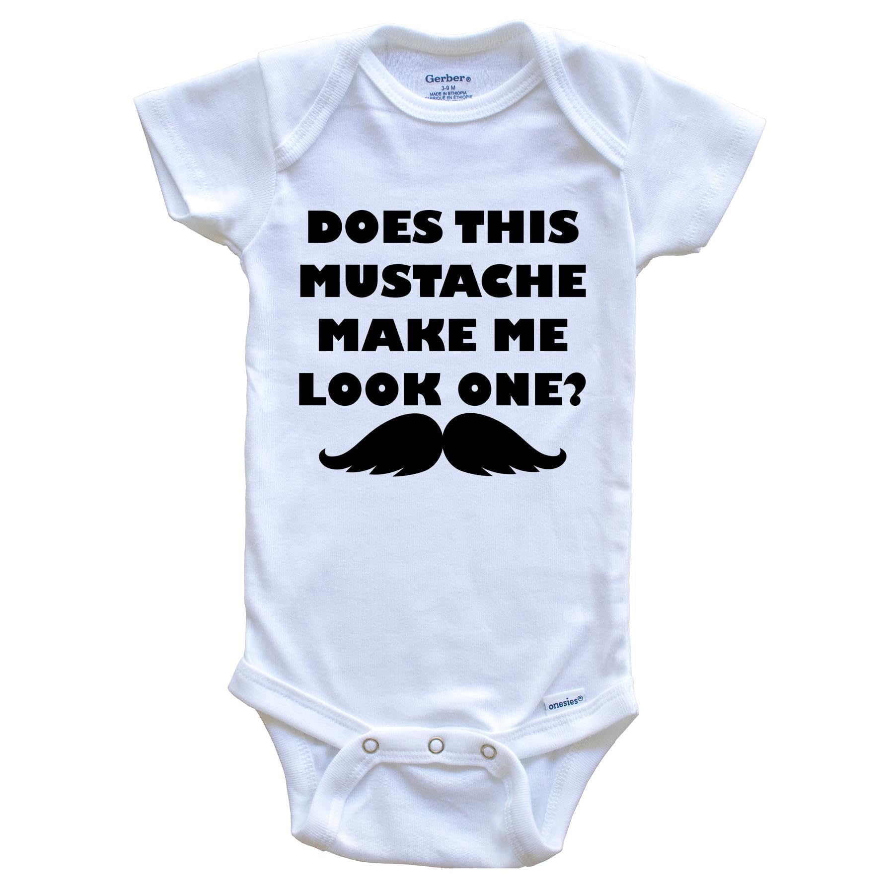 One Piece Baby Bodysuit for First Birthday - Cute 'Does This Mustache Make Me Look One?' Design | Perfect for 1st Birthday Photos, Party Outfits & Baby Milestone Celebrations