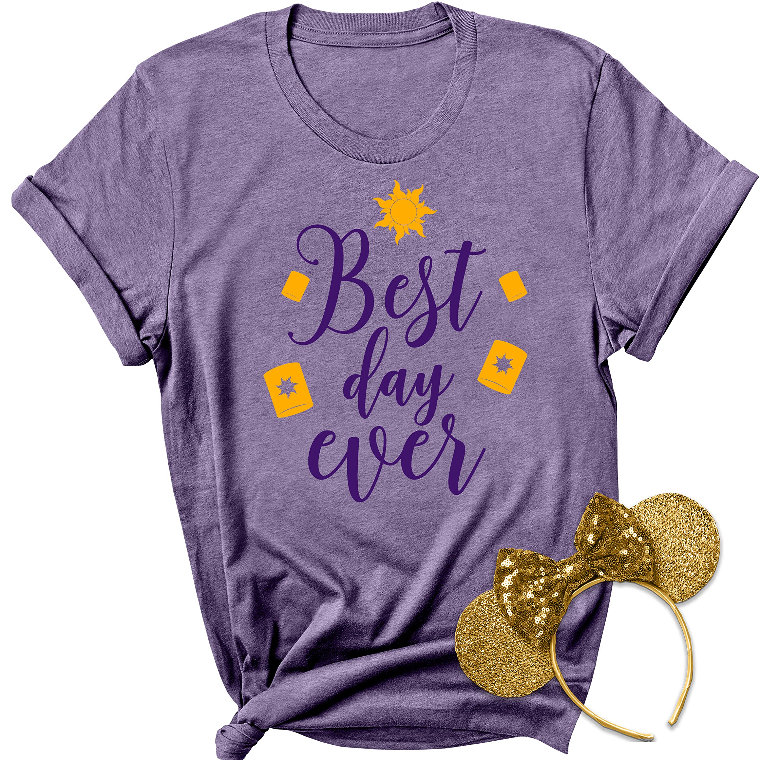 Best Day Ever Princess Shirt - Women's Fashion Vacation Tee - Cute Lilac T-Shirt for Best Friends & Special Occasions (Medium) - Perfect for Birthday Gifts, Girls Trips & Beach Vacations
