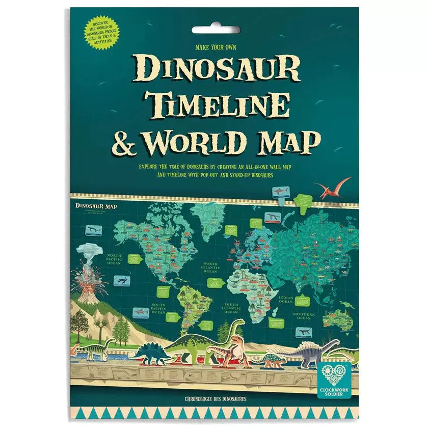 Dinosaur Timeline & World Map Kit - Create Your Own Prehistoric Adventure | Perfect for Kids' Educational Activities & Classroom Decor