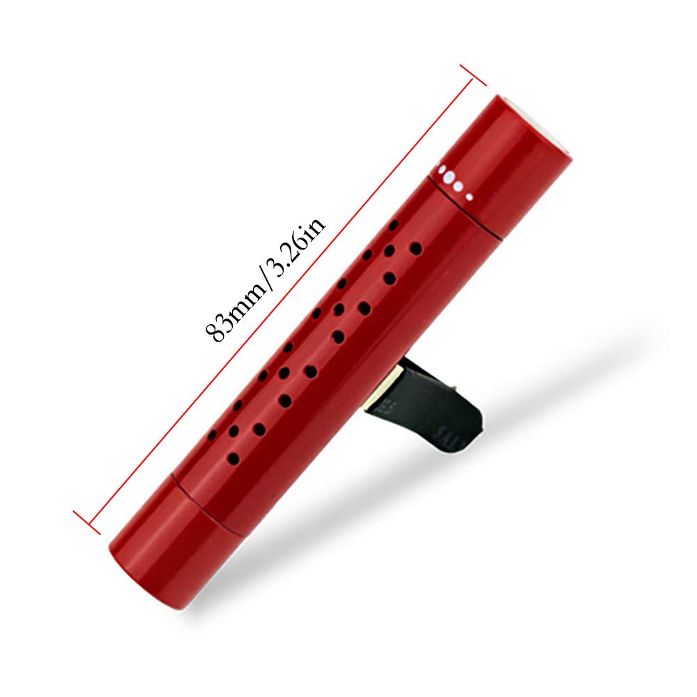 Premium Car Air Freshener Vent Clip - 5 Refillable Aromatherapy Sticks (Red) | Long-Lasting Fragrance for Cars, Trucks & SUVs | Ideal for Commuting, Road Trips & Rideshare Vehicles