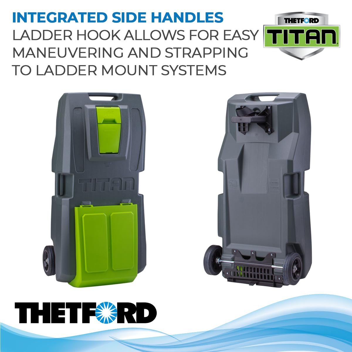 Thetford 40953 2-Wheel Titan Tote - 21 Gallon Portable Waste Holding Tank for RV & Camping | Durable & Easy to Transport | Perfect for Outdoor Adventures & Road Trips