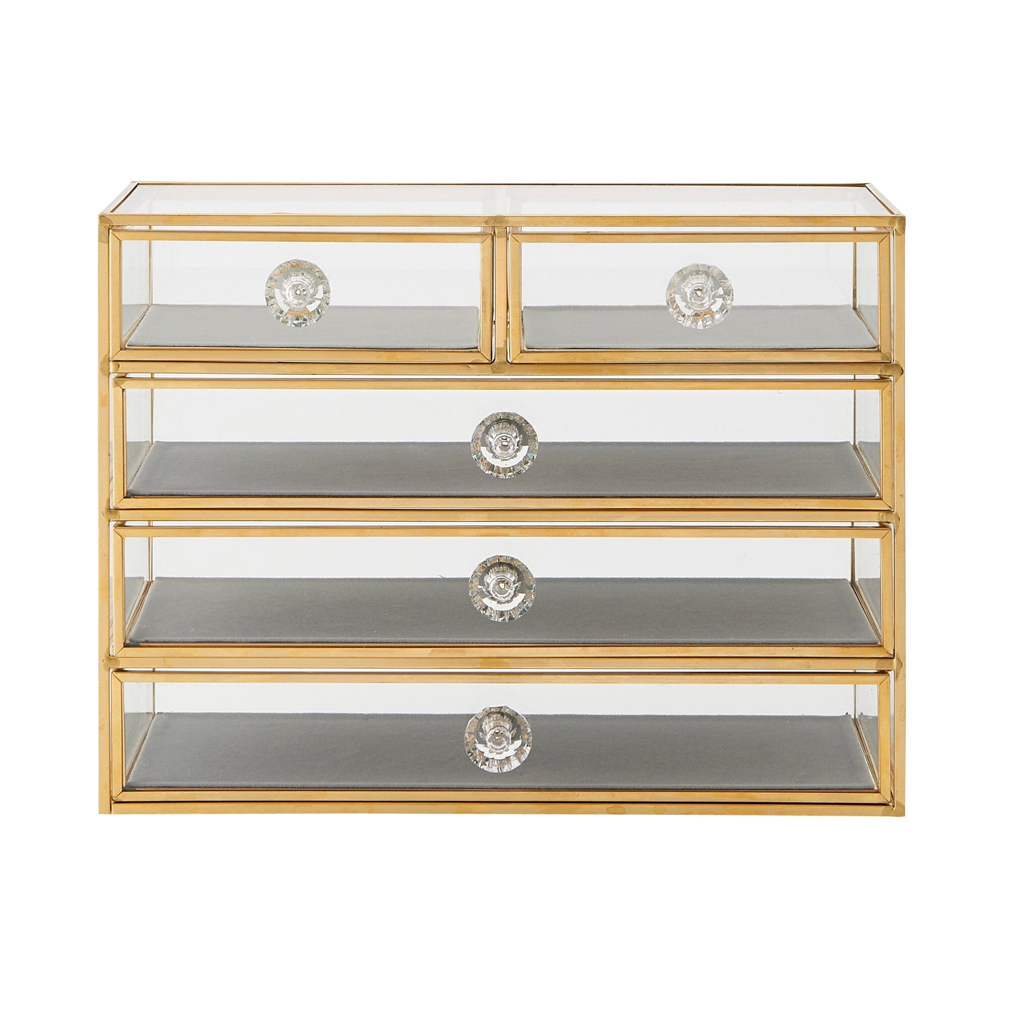 4-Section Glass Drawer Organizer for Jewelry, Makeup & Office Supplies - Perfect for Vanity, Bathroom & Closet Storage