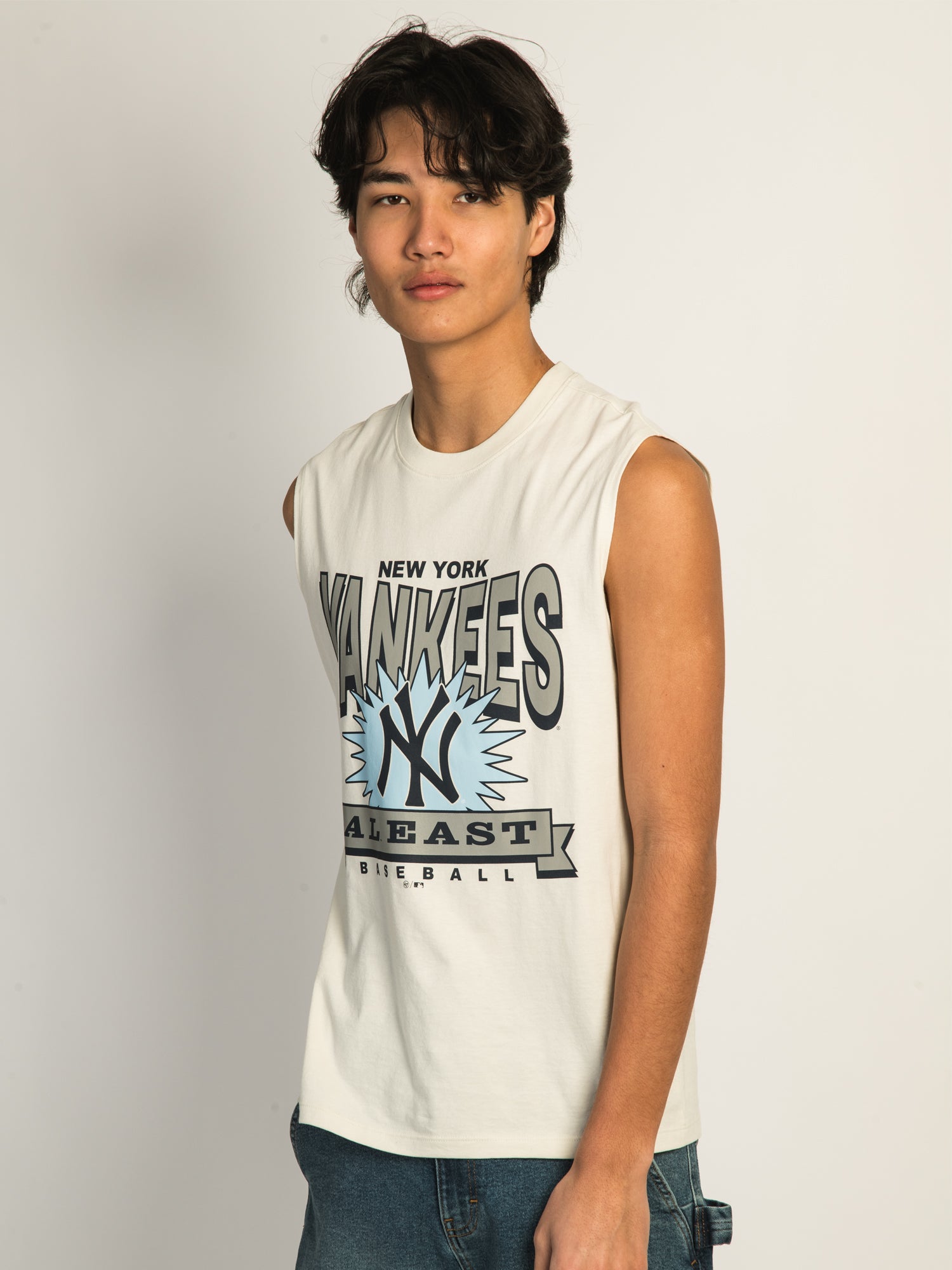 New York Yankees Muscle Tank Top for Men - Comfortable Sleeveless Workout Shirt for Gym, Running & Sports Fans