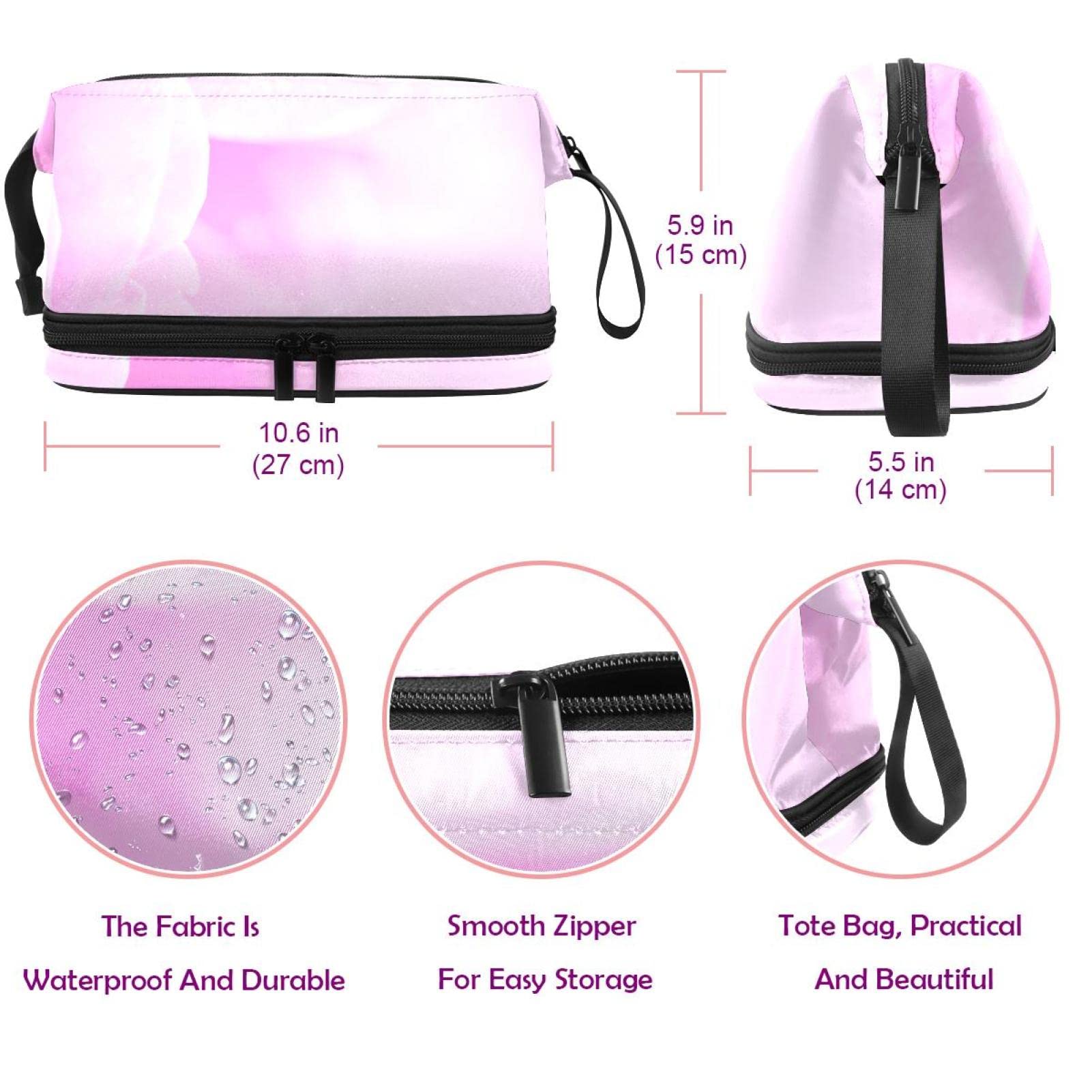 Large Makeup Bag for Women - Travel Cosmetic Organizer with Pink Cloud Flower Design, Waterproof Toiletry Pouch (Perfect for Travel, Gym, and Daily Beauty Storage)