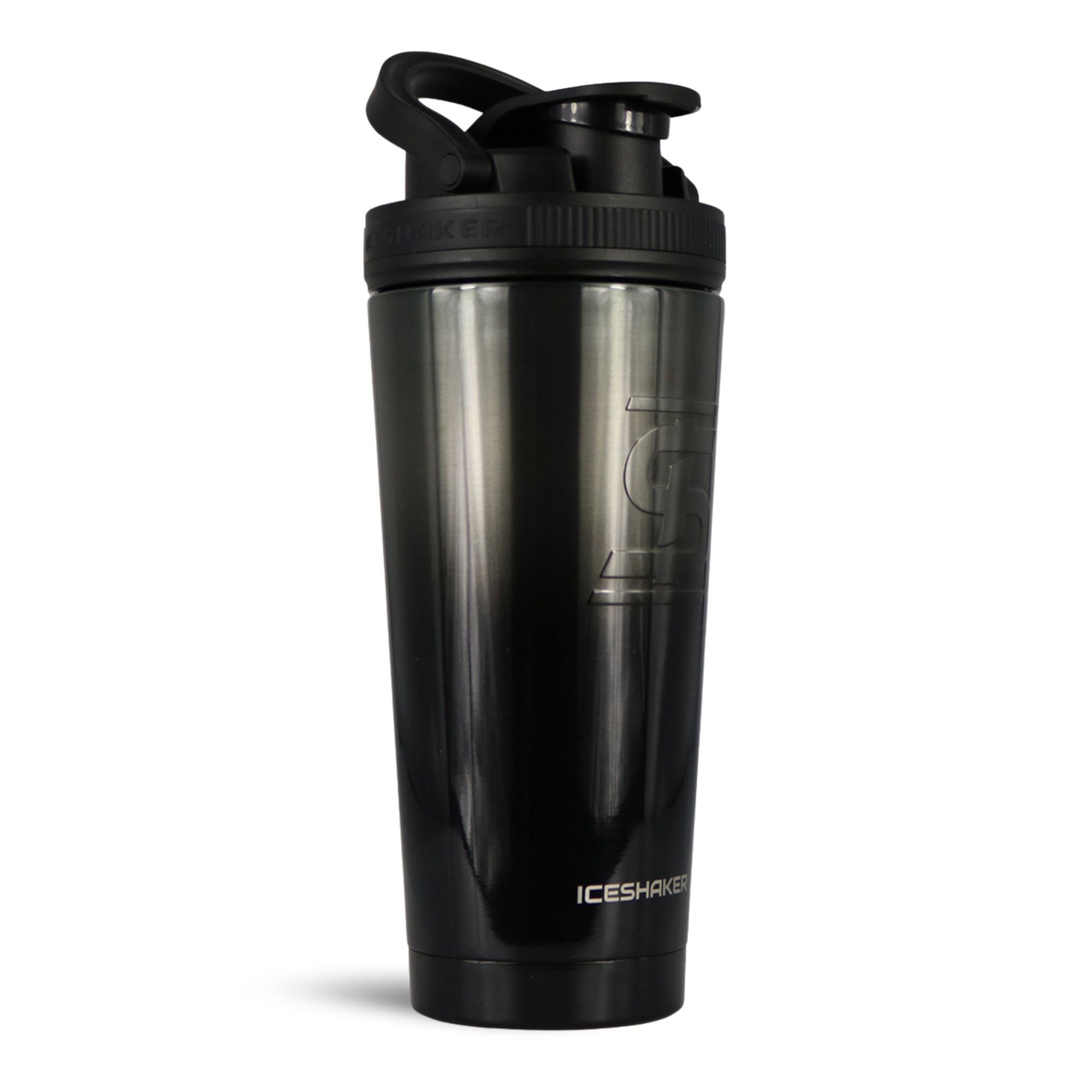 26oz Insulated Stainless Steel Ice Shaker Bottle with Metal Base - Obsidian Black - Perfect for Gym, Workouts & Outdoor Activities