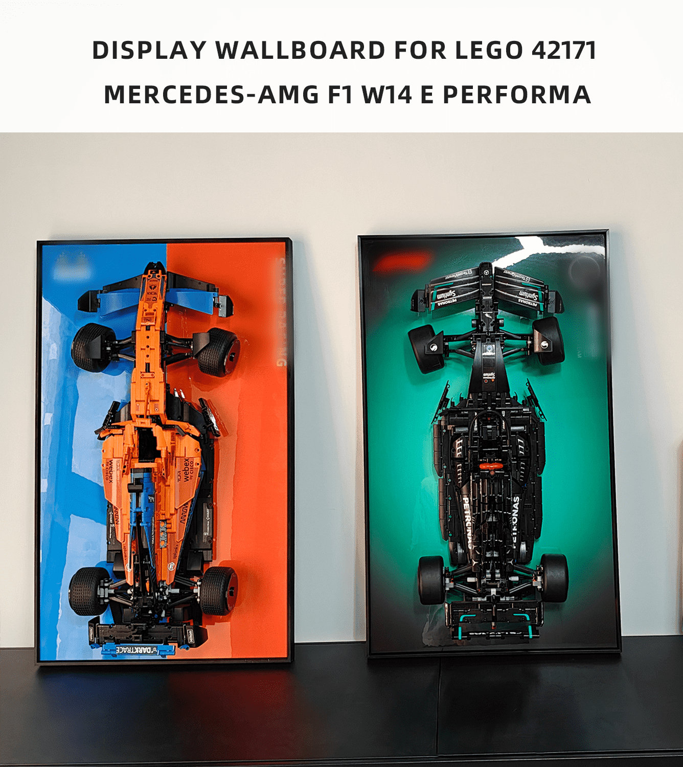Lego Technic™ Mercedes AMG F1 W14 E Performance (42171) Wall Display Frame - Premium Acrylic Showcase for Collectible Model Cars - Perfect for Home, Office, or Gift Room Decor