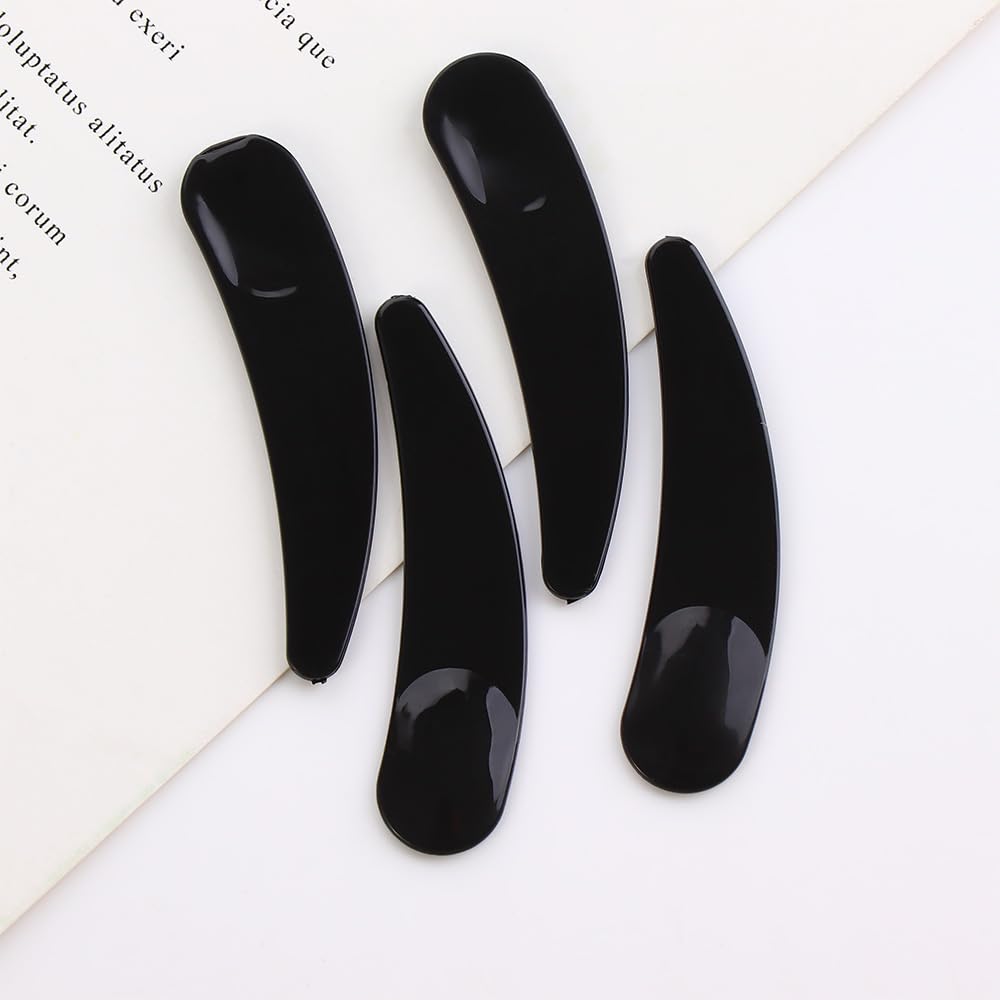 30 Pcs Mini Cosmetic Spatulas - Plastic Makeup Spatulas for Creams, Lotions & Facial Masks - Small Cosmetic Scoops for Mixing, Sampling & Beauty Products (Black) - Perfect for DIY Skincare, Makeup Application & Travel Kits