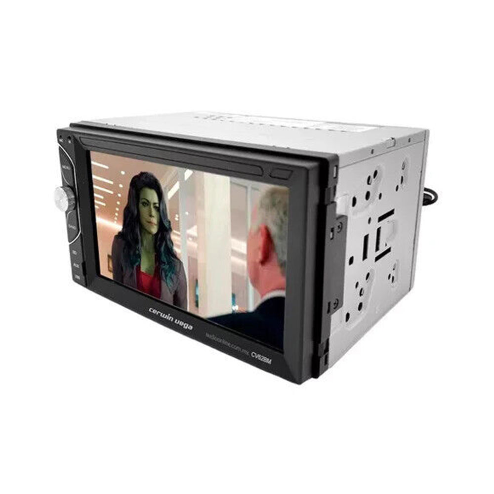 Cerwin Vega CV62BM 2 DIN Car DVD Multimedia Receiver with 6.2 Inch LCD Touch Screen - Bluetooth, USB, AM/FM Radio - Perfect for Car Audio Entertainment System Upgrade