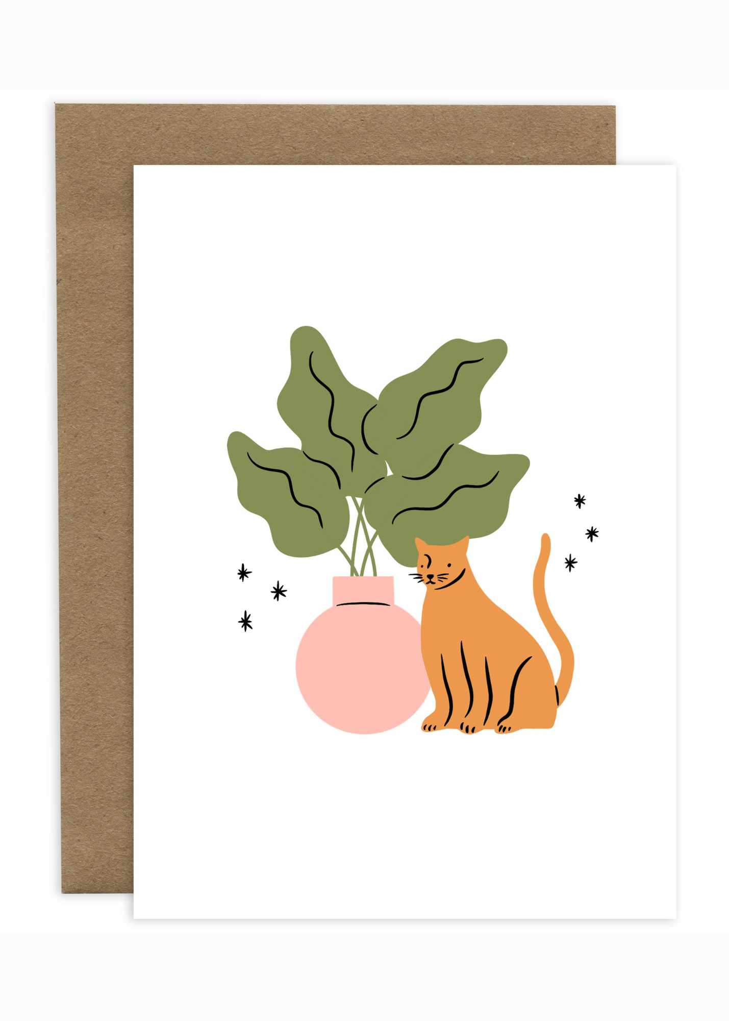 Orange Cat Greeting Card - Cute Feline Birthday Card for Cat Lovers - Perfect for Birthdays, Thank You Notes & Special Occasions