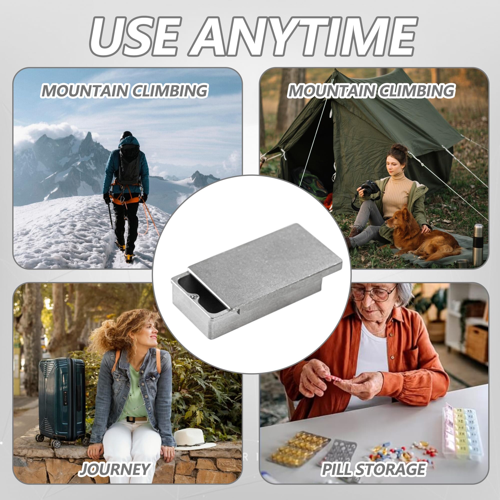 Premium Titanium EDC Storage Box - Compact Metal Organizer for Camping, Hiking & Everyday Carry (Silver) | Perfect for Small Items, Survival Gear & Backpack Essentials