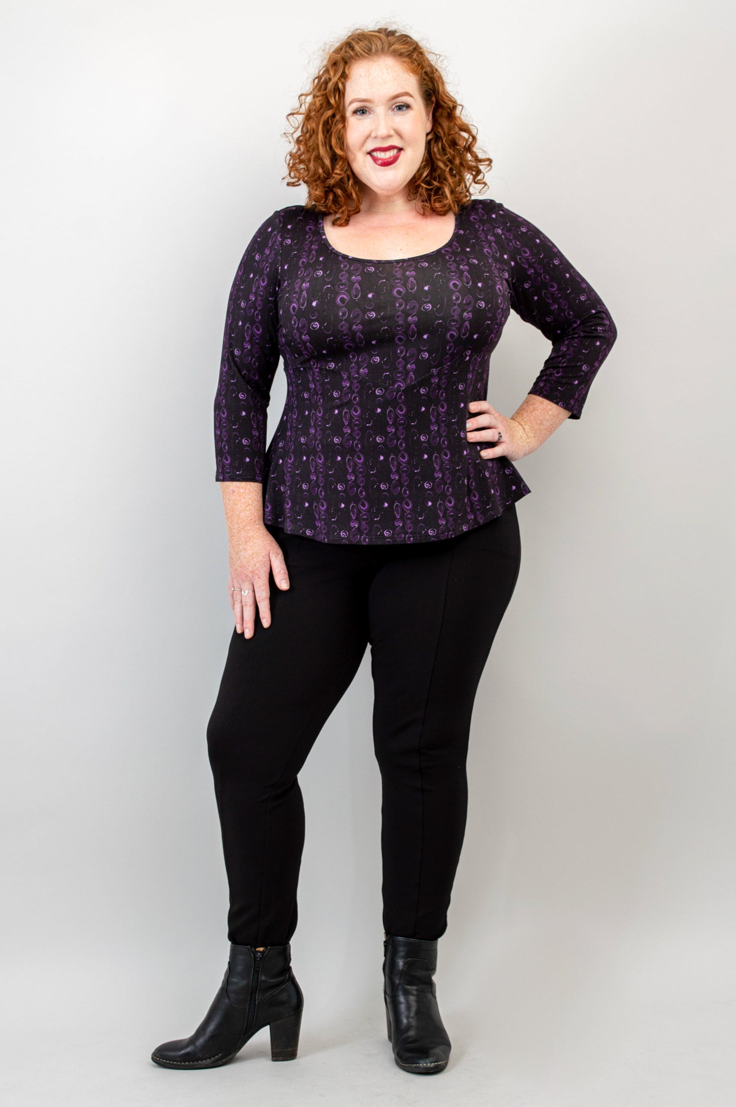 Kim 3/4 Sleeve Blouse with Royale Necklace - Bamboo Fabric Women's Tops for Work & Casual Wear | Final Sale