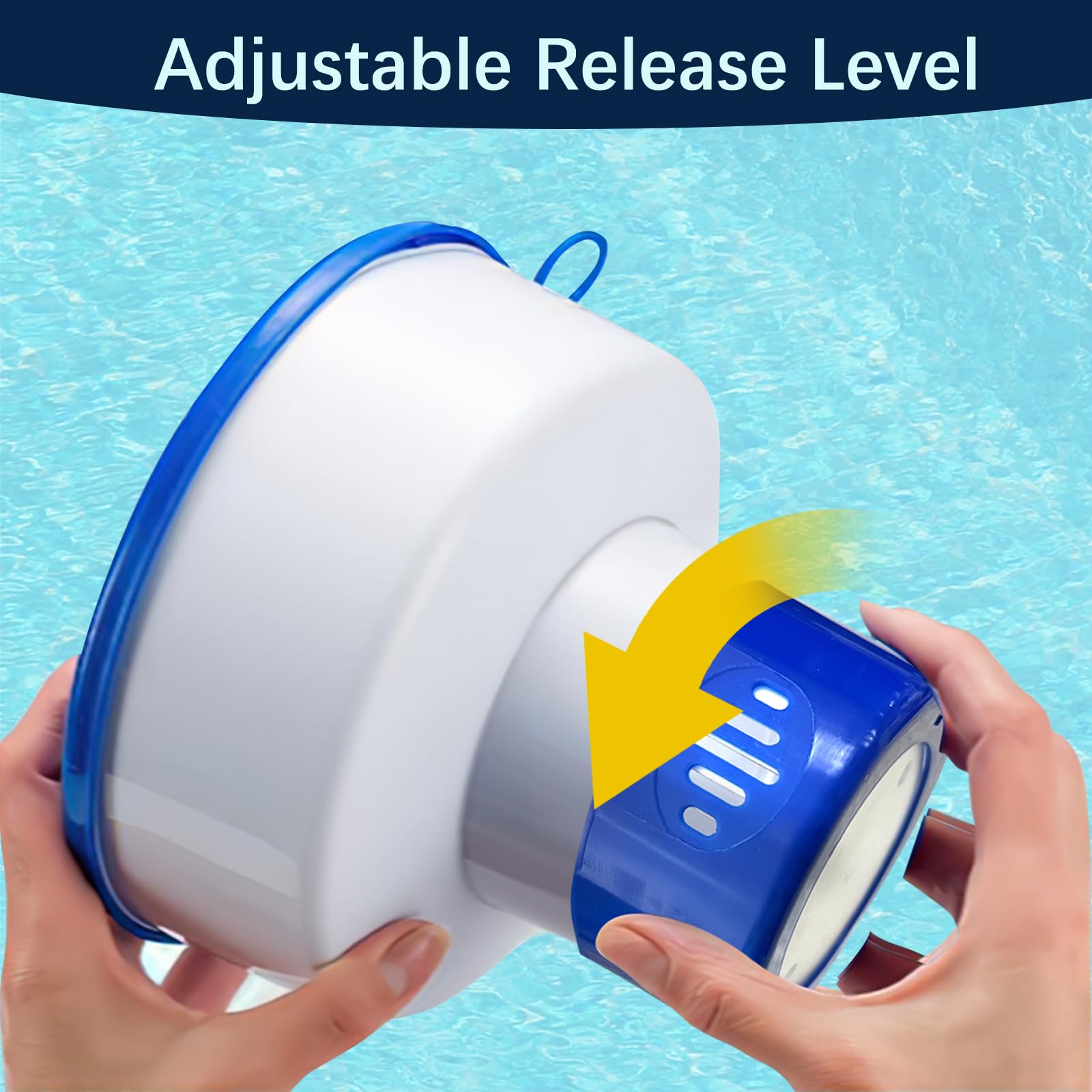 BOTINDO Pool Chemical Dispenser - Floating Chlorine Tablet Holder for Bromine, Adjustable Flow Vents, Fits 3 Inch Tablets, Indoor & Outdoor Swimming Pool, Spa, Hot Tub Floater