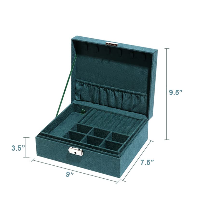 2-Layer Lockable Suede Jewelry Organizer Box - Portable Leather Watch, Earring, Ring & Bracelet Storage Case (Light Purple) | Perfect for Travel, Gift Giving & Home Display