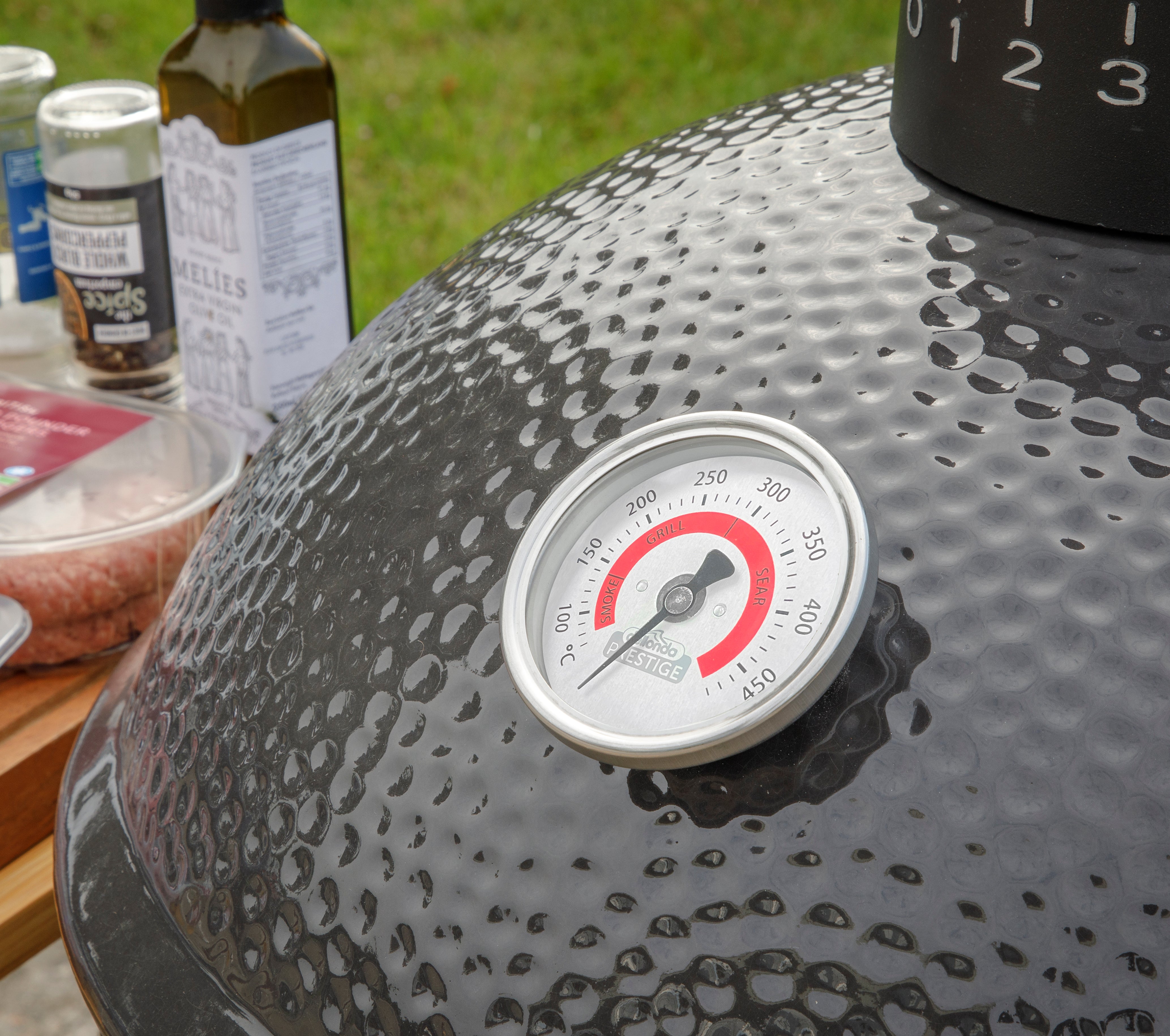 Premium 16-Inch (40cm) Ceramic Kamado Grill - Charcoal BBQ, Oven & Smoker for Outdoor Cooking | Perfect for Backyard Grilling, Smoking Meats & Pizza Baking