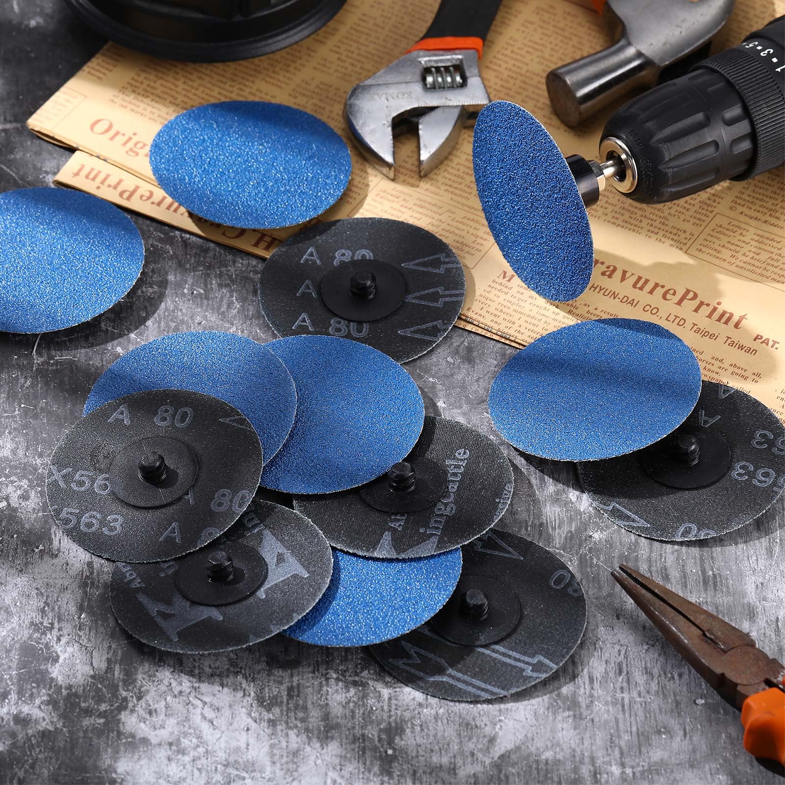 150 Pcs 3 Inch Zirconia Sanding Discs - 36/60/80 Grit Assorted for Die Grinder, Quick Change Roll Lock, Surface Stripping, Grinding, Polishing, Rust & Paint Removal - Perfect for Metal, Wood & Auto Body Work