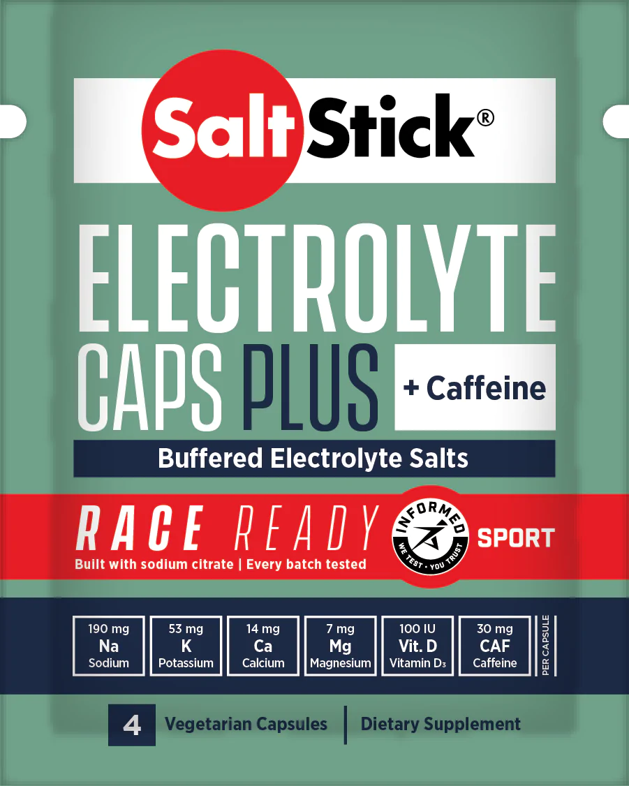 Salt Stick Cap Plus Electrolyte Replenishment Capsules - 4 Count Pack (Expires March 2025) | Ideal for Athletes, Runners & Outdoor Enthusiasts During Intense Workouts