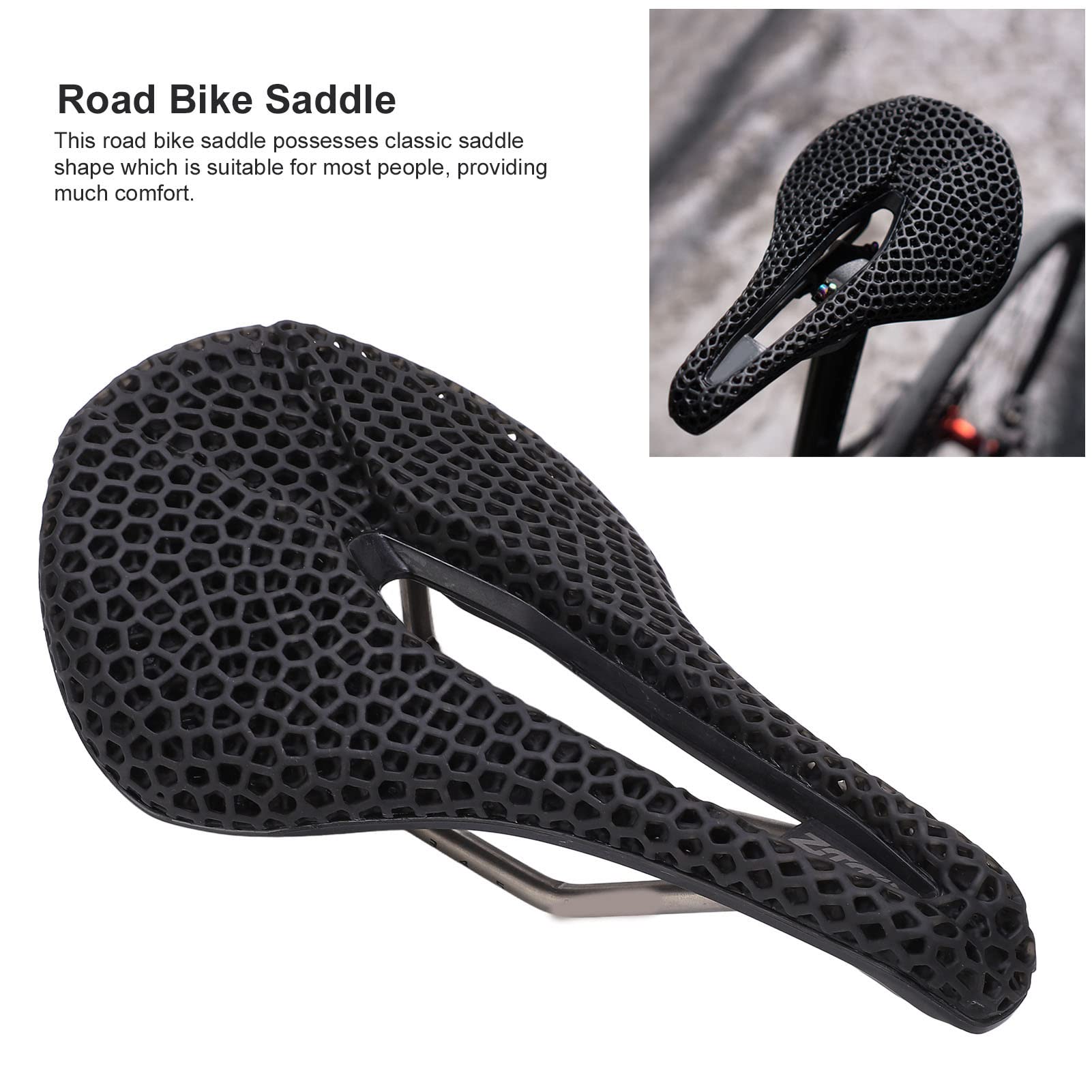 3D Printed Beehive Bike Saddle - Shockproof & Comfortable Bicycle Seat Replacement for Road Bikes | Perfect for Long Distance Cycling & Commuting