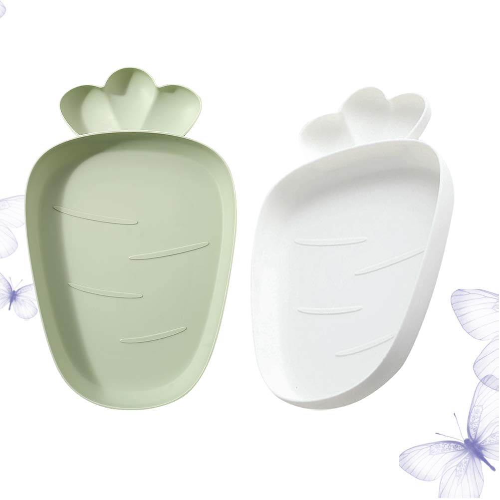 DOITOOL 2-Piece Ceramic Fruit Plate Set - Carrot-Shaped Candy Dish & Snack Tray for Home, Party, and Kitchen Decor | Perfect for Candy Display, Fruit Serving, and Dessert Presentation