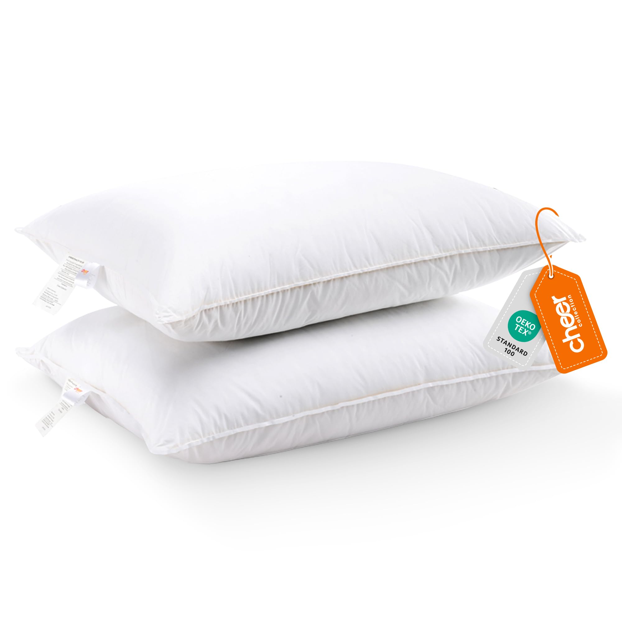 Premium Down Alternative Bed Pillows Set of 2 - Ultra Soft Hotel Quality Standard Size Pillows for Neck Support & Comfortable Sleep | Perfect for Home, Guest Room & Luxury Hotels