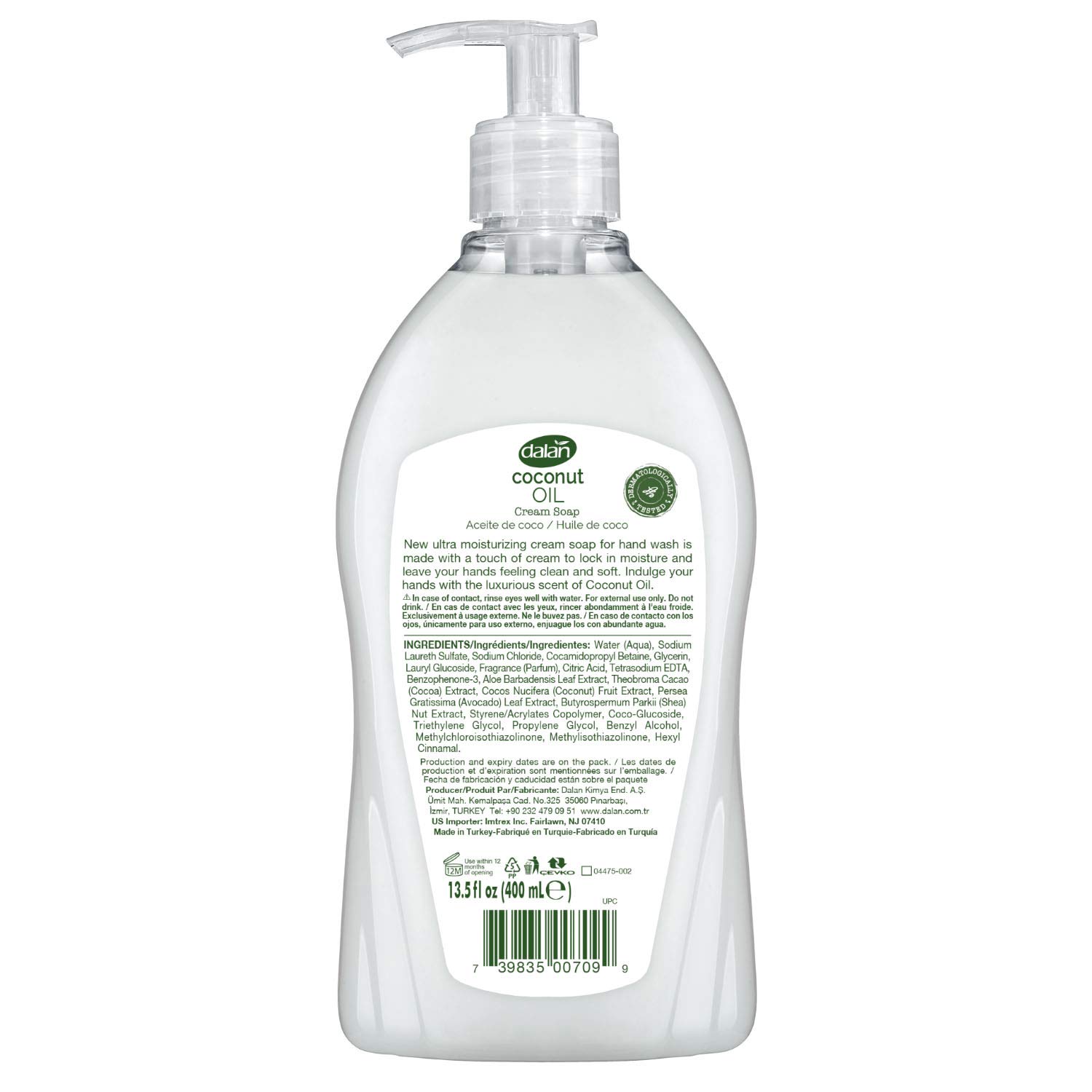 **Organic Coconut Oil Hand Soap - Ultra Moisturizing Liquid Soap for Dry & Normal Skin | Fresh, Clean & Soft Feeling | 13.5 Fl Oz (Pack of 3) | Ideal for Home, Kitchen & Bathroom Use**