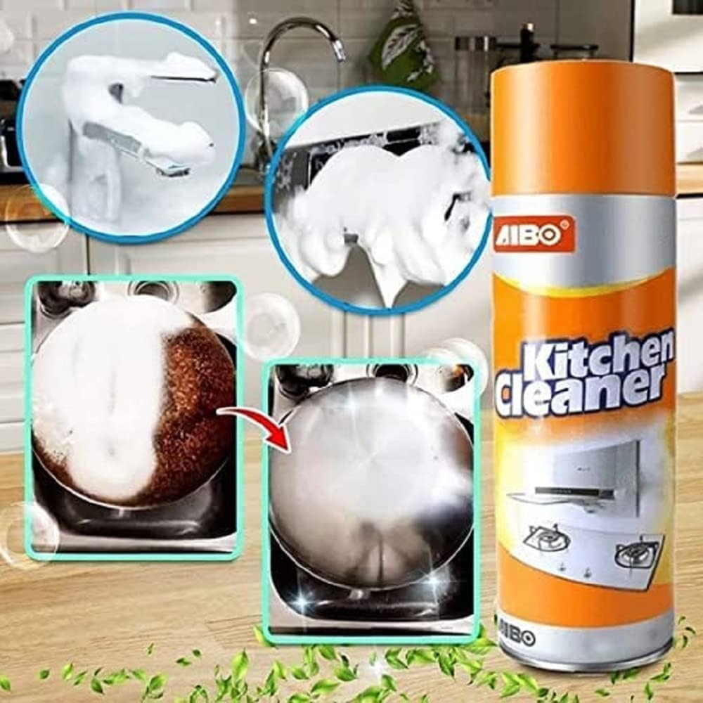 R RICH OLIVE Multipurpose Kitchen Cleaner Spray - 500ml Foam Degreaser for Oil, Grease & Stains | Effective for Chimney, Countertops, Stovetops & Appliances | All-Purpose Bubble Cleaner for Home & Restaurant Use