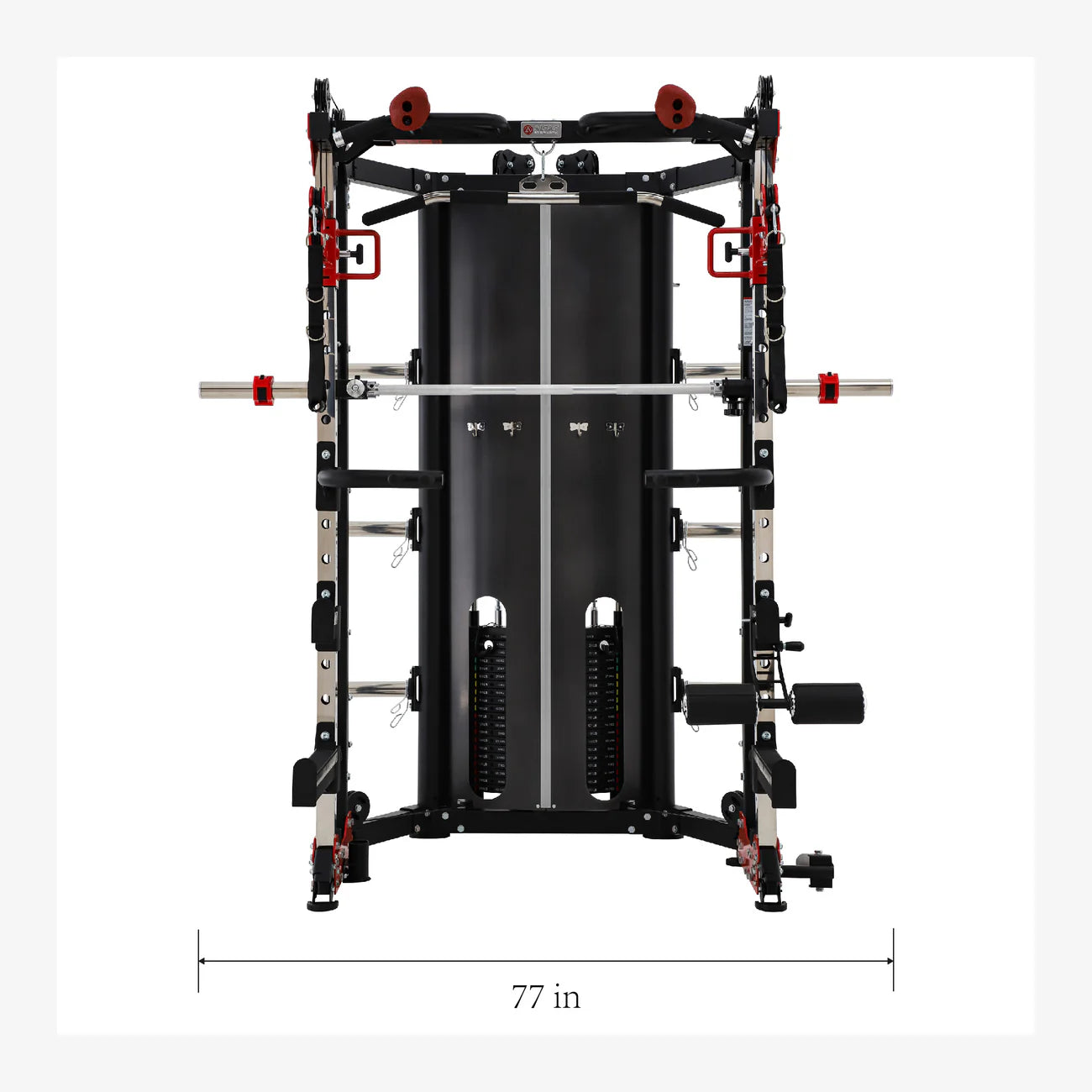 Atlas Strength AL-3107 Light Commercial Folding Smith Machine - Heavy Duty Home & Gym Strength Training Equipment for Weightlifting & Fitness Workouts