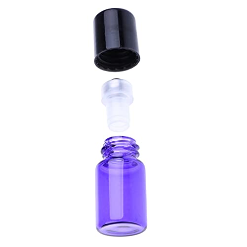 20 Pack 3ML Purple Glass Roll On Bottles for Essential Oils & Perfume - Refillable Travel Size for DIY Aromatherapy, Skincare & Gift Making