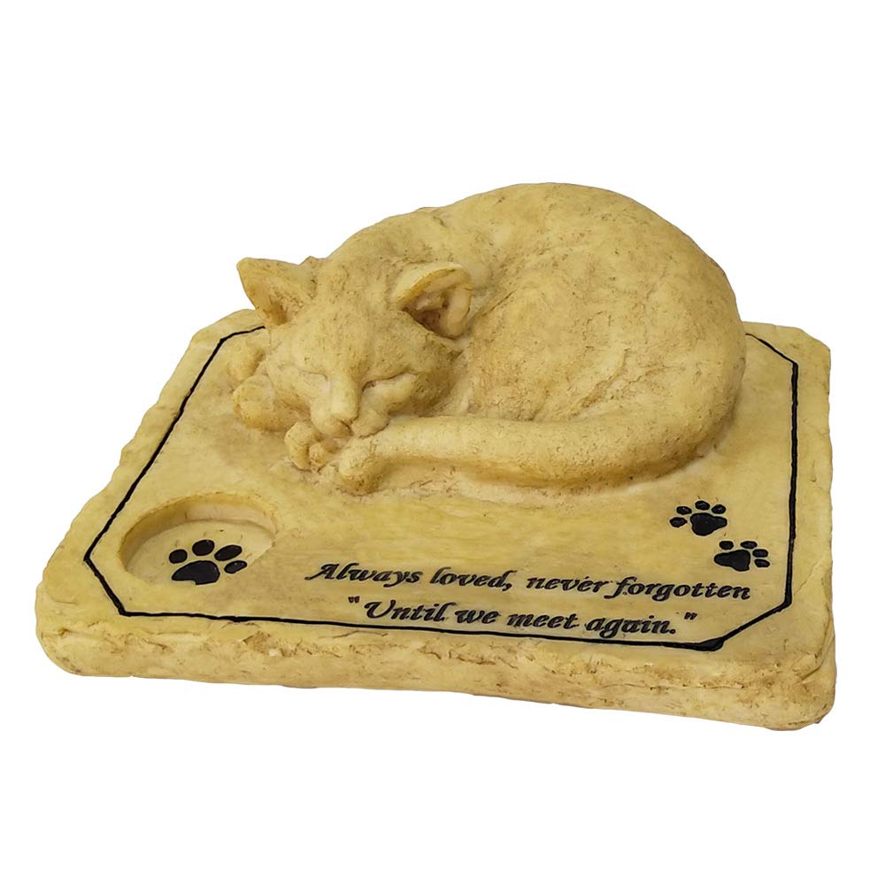3D Cat Memorial Stone - Personalized Pet Grave Marker for Outdoor Garden, Sympathy Gift for Loss of Cat | Perfect for Backyard Memorials & Pet Cemeteries