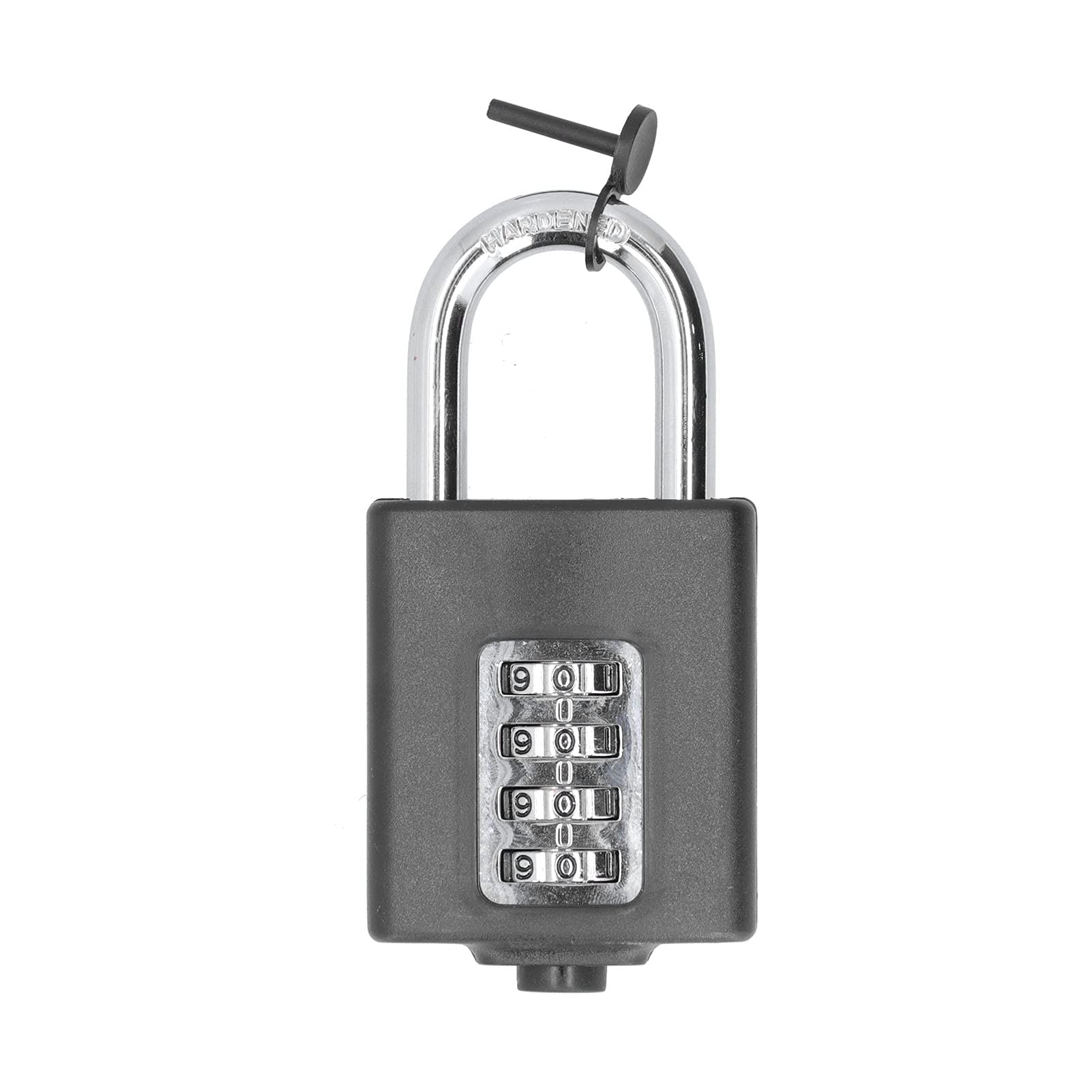 Hyuduo Anti-Theft Padlock - Heavy Duty Alloy Steel Waterproof 4-Digit Combination Lock for School, Gym, Sports Equipment, Gates & Toolboxes (Black) | Secure Cabinet Doors, Lockers & Storage Units