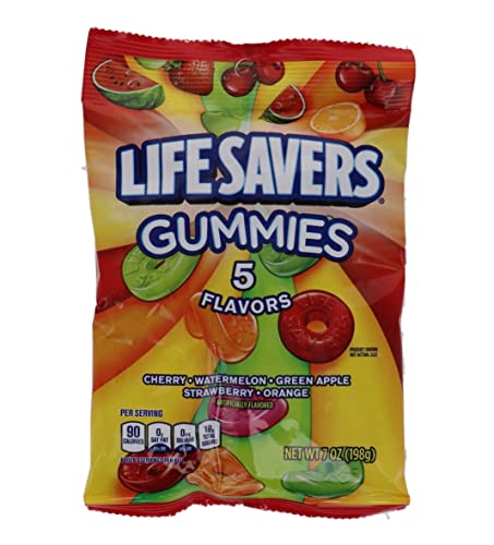 Lifesavers Gummies Assorted 5 Flavors - 12 Count (7 oz) 2-Pack Bulk Candy - Perfect for Party Favors, Halloween Treats & Office Snacks