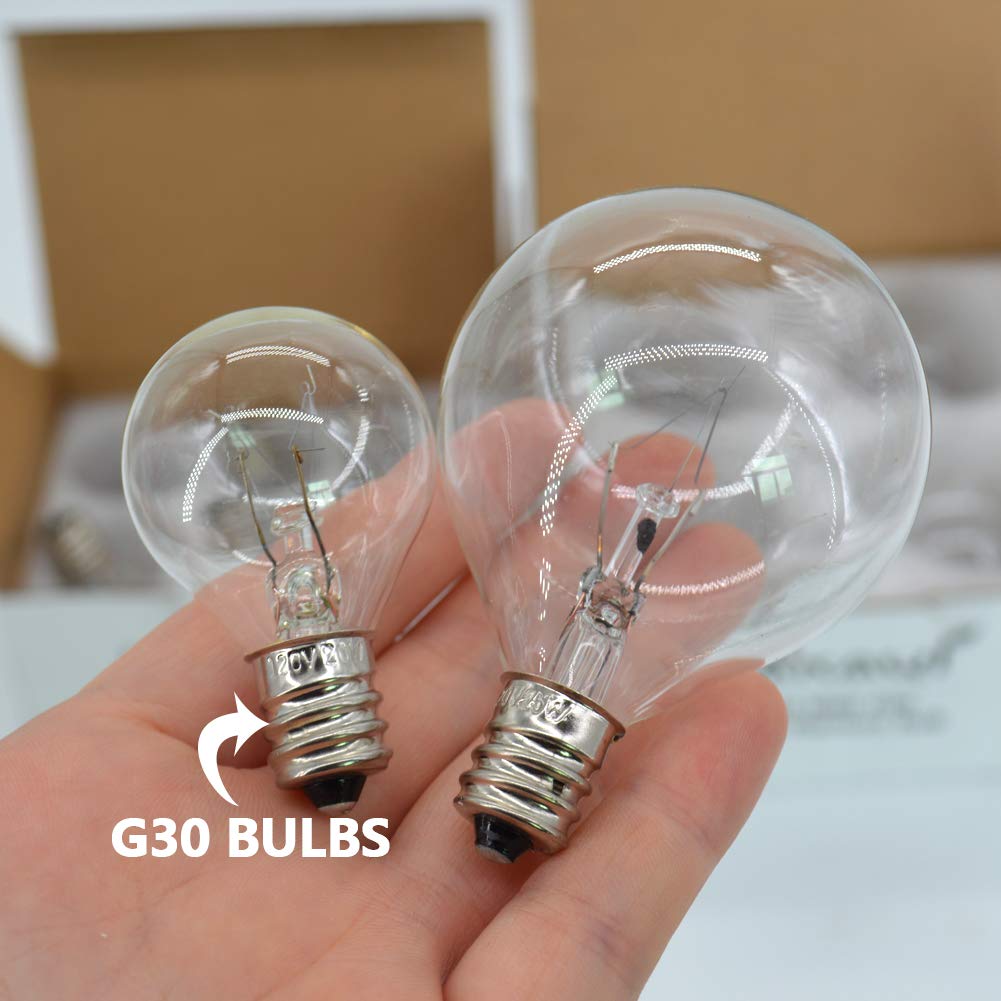 6 Pack 20W G30 E12 Candelabra Base Wax Warmer Bulbs - Clear Incandescent Light Bulbs for Medium Scentsy Warmers & Candle Wax Warmers - Long Lasting Lifespan - Perfect for Home, Office & Spa Aromatherapy