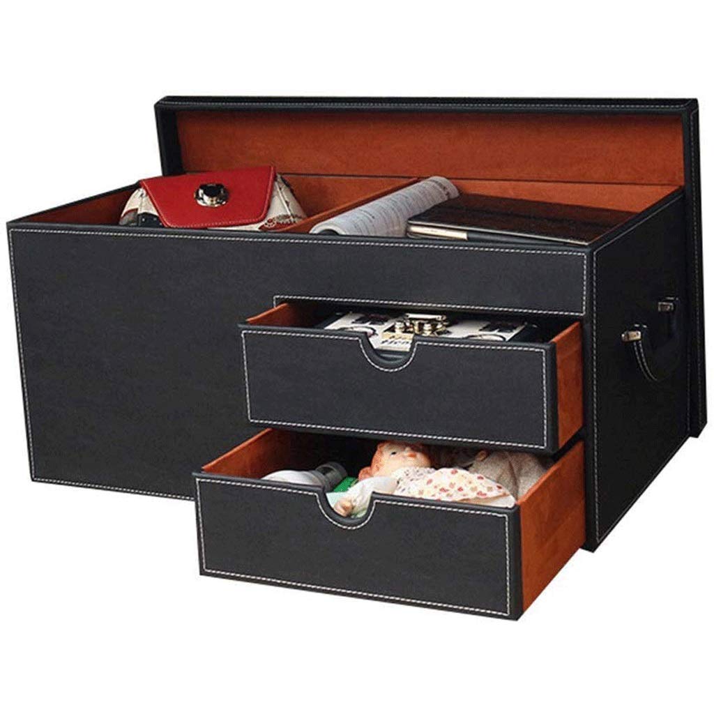 Premium Leather Car Trunk Organizer - Foldable Storage Box for Car Accessories, Sundries & Finishing Tools | Perfect for Road Trips, Travel & Daily Commute