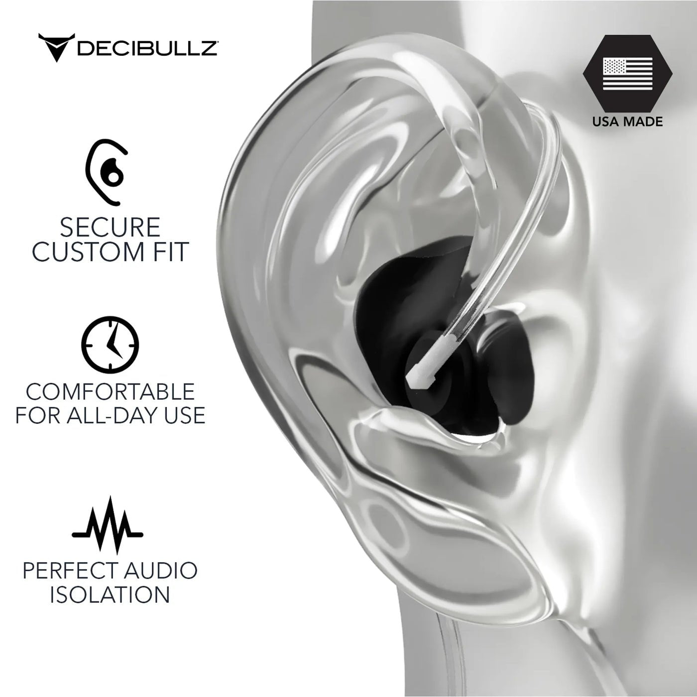 Decibullz Custom Moldable Earpieces - Personalized Hearing Protection for Shooting, Motorcycling & Noise Reduction | Comfortable DIY Ear Plugs for Work, Concerts & Sleep
