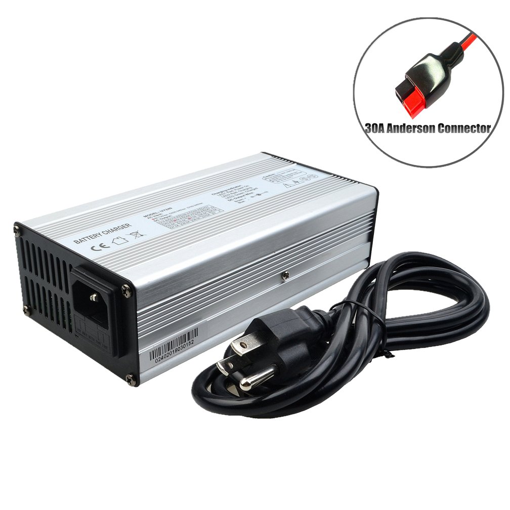 24V 10A Lithium Battery Charger with Anderson Connector for E-Bike, Scooter & Power Tools - Fast Charging 29.4V DC Power Supply (Perfect for Electric Vehicles, Golf Carts & Outdoor Equipment)