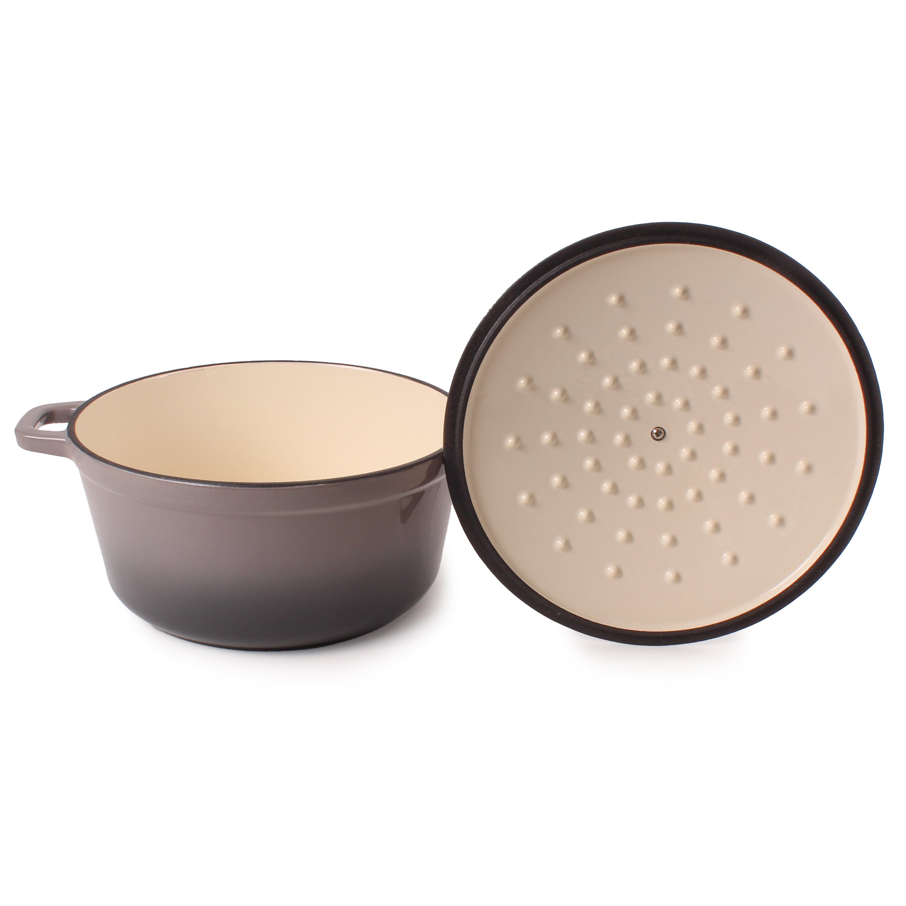 BergHOFF Neo Cast Iron 7qt Round Dutch Oven with Lid - 11 Inch Enameled Cookware for Braising, Stewing & Baking - Perfect for Stovetop, Oven & Campfire Cooking