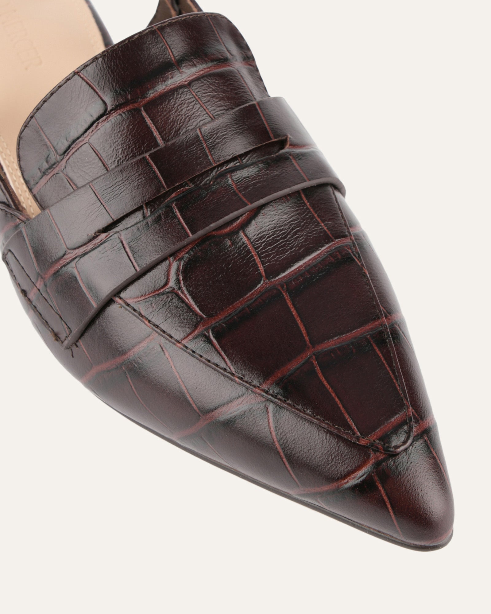 ELOISE Women's Dress Flats Shoes in Chocolate Croc Embossed Leather - Comfortable & Stylish for Work, Office, and Casual Outings