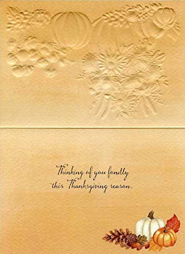 Pictura Thankful for Close Friends Thanksgiving Card - Floral, Gourds & Acorns Design - Perfect for Friendsgiving, Holiday Greetings & Expressing Gratitude