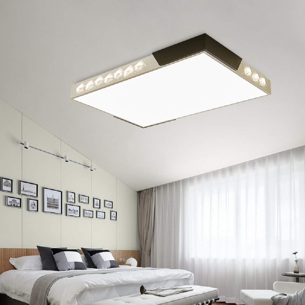 XINDAR 36 Inch Flush Mount LED Ceiling Light Fixture - Modern Luxury Rectangle Acrylic Shade for Bedroom, Living Room & Kitchen Lighting | Energy Efficient Bright White Light