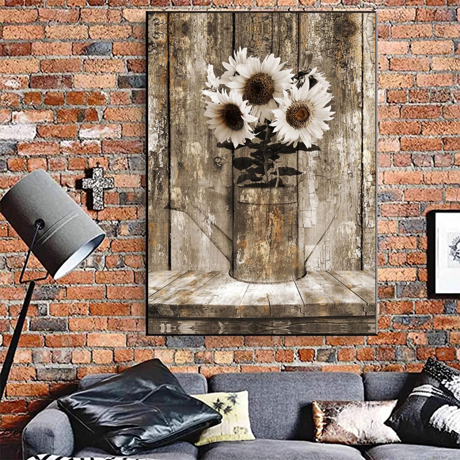Rustic Floral Sunflower Canvas Wall Art - 16