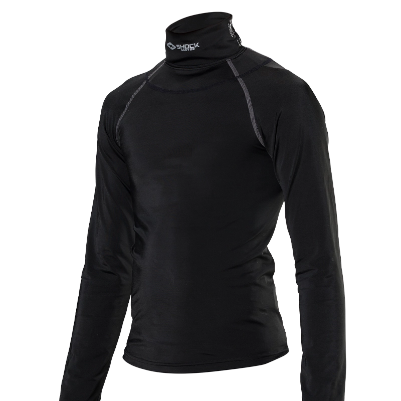 Shock Doctor Ultra Compression Neckguard Shirt for Youth - Protective Base Layer for Baseball, Football & Lacrosse - Moisture Wicking Performance Shirt for Sports & Training