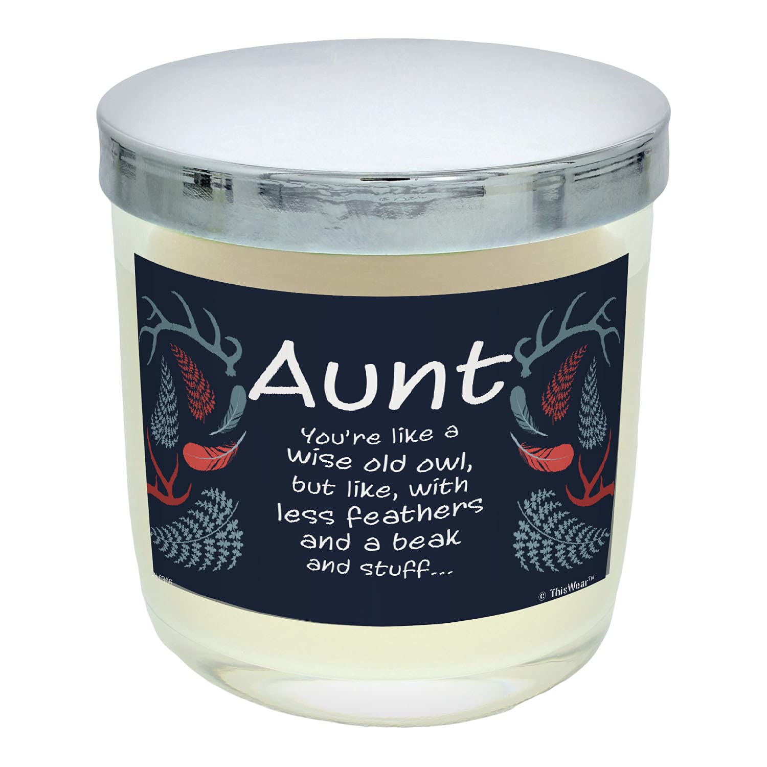 Wise Old Owl Scented Candle Jar - Cinnamon Aromatherapy Gift for Aunt, Women's Birthday & Appreciation Present - Perfect for Relaxation, Home Decor & Cozy Evenings