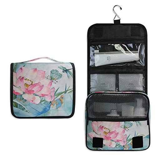AUUXVA Waterproof Hanging Toiletry Bag - Floral Travel Cosmetic Organizer for Women & Men | Perfect for Bathroom & Travel